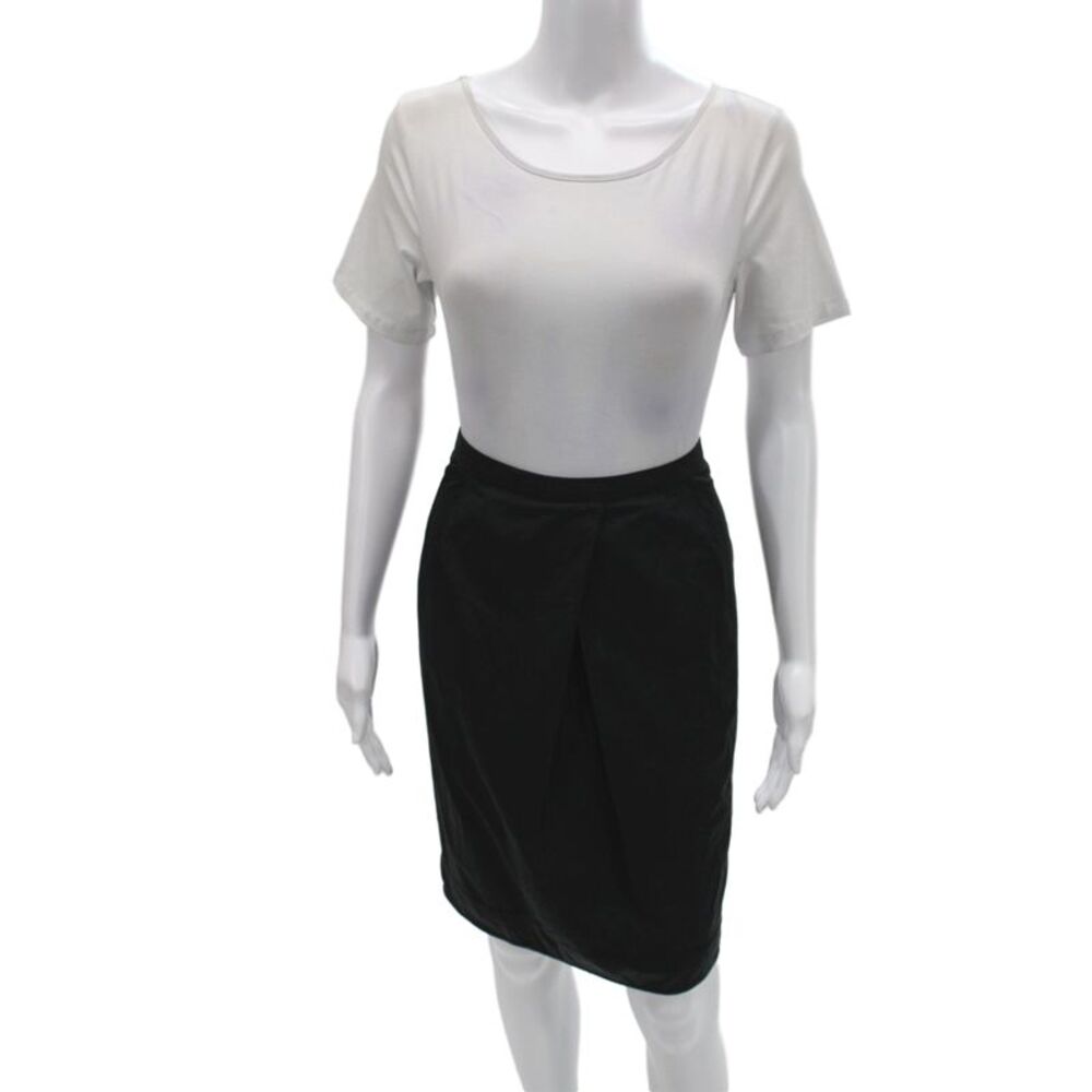 S Max Mara Womens Tulip Skirt Black Polyester Knee Length Size 10